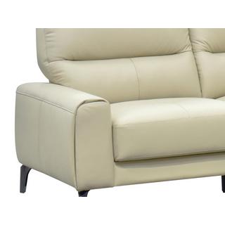 Vente-unique Ecksofa - Ecke rechts - Büffelleder - Beige - VALDANA  