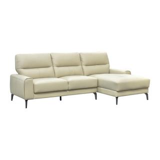 Vente-unique Ecksofa - Ecke rechts - Büffelleder - Beige - VALDANA  