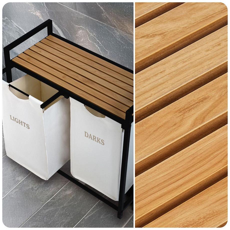 B2X Zweikammer-Wäschekorb auf einem Rahmen  