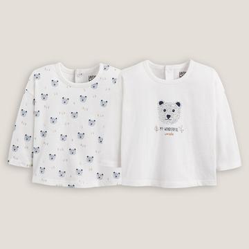 Lot de 2 T-shirts manches longues imprimés ours