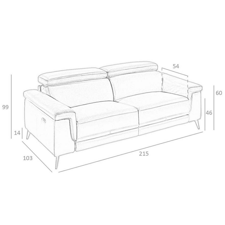 ANGEL CERDA Canapé relax 3 places en cuir marron chocolat  