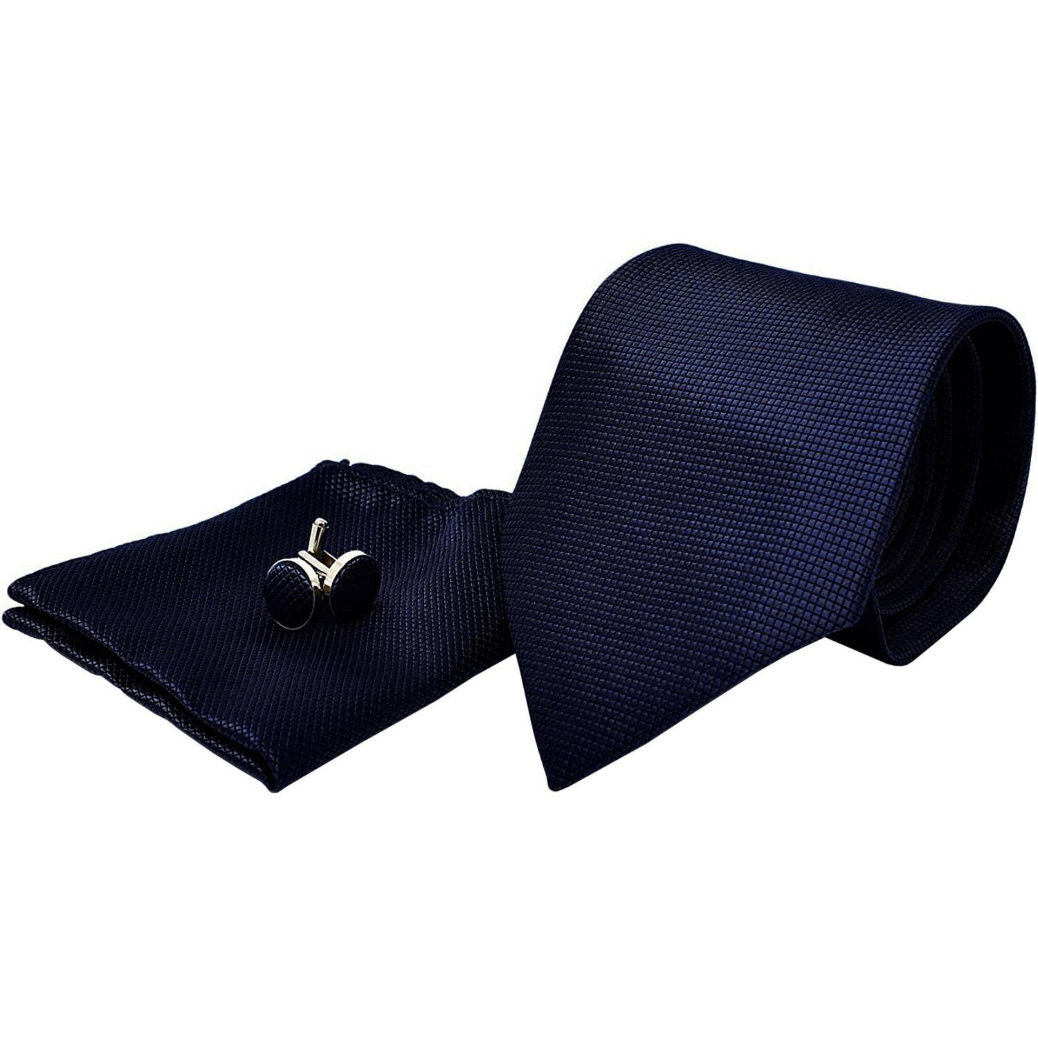 B2X  Kostümzubehör | Krawatte + Einstecktuch + Manschettenknöpfe - Dunkel 