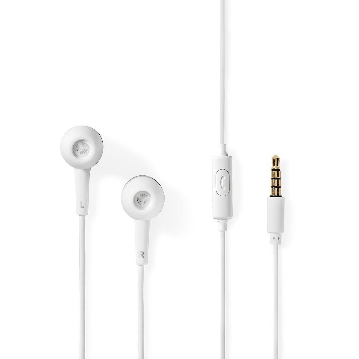 Nedis  Kabel -Kopfhörer | 3,5 mm | Kabellänge: 1,20 m | Invided Mikrofon | Volumensteuerung | Weiß 