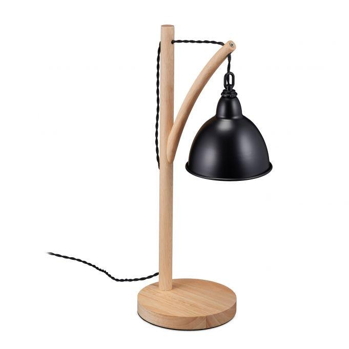 B2X Lampe de table en bois et métal  