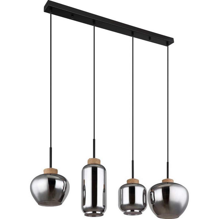 mutoni light Suspension Matt Métal noir mat 4xE27 120  