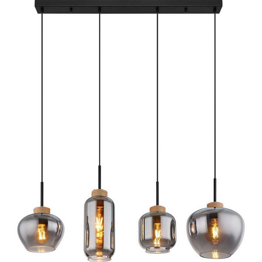 mutoni light Suspension Matt Métal noir mat 4xE27 120  