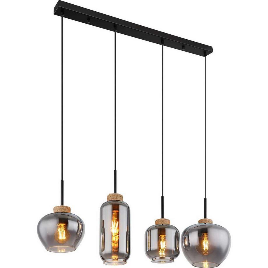 mutoni light Suspension Matt Métal noir mat 4xE27 120  