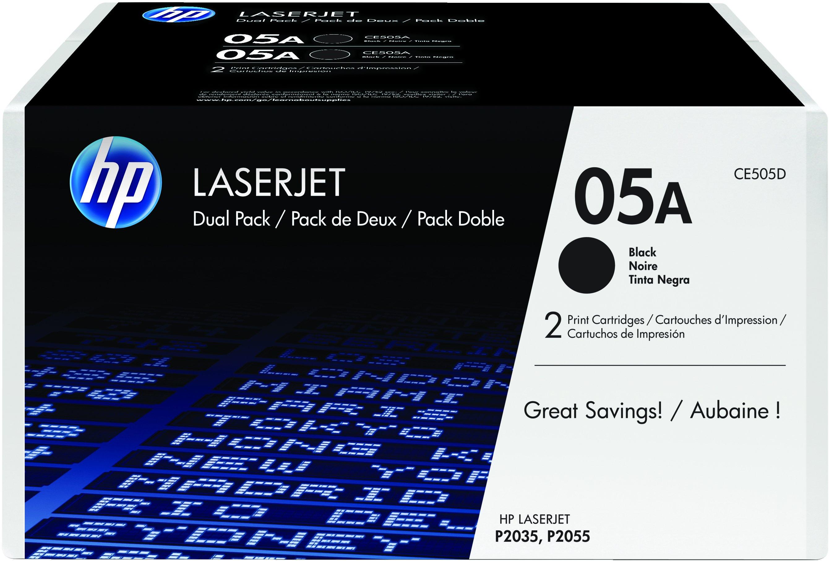 Image of Hewlett-Packard HP Toner-Modul 05A schwarz CE505D LaserJet P2035/55 2 Stück - ONE SIZE