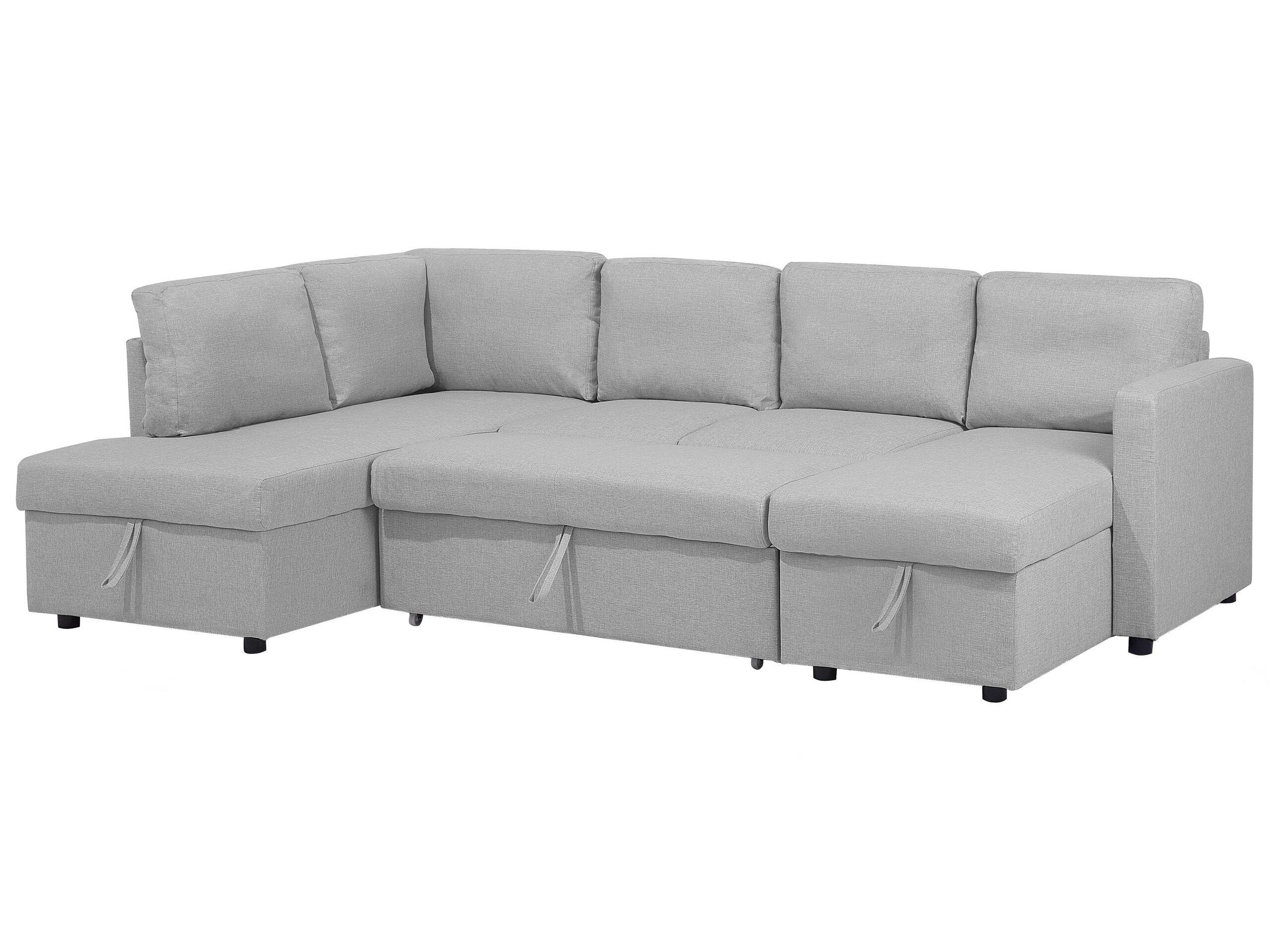 Beliani U-förmiges Sofa aus Polyester Skandinavisch KARRABO  