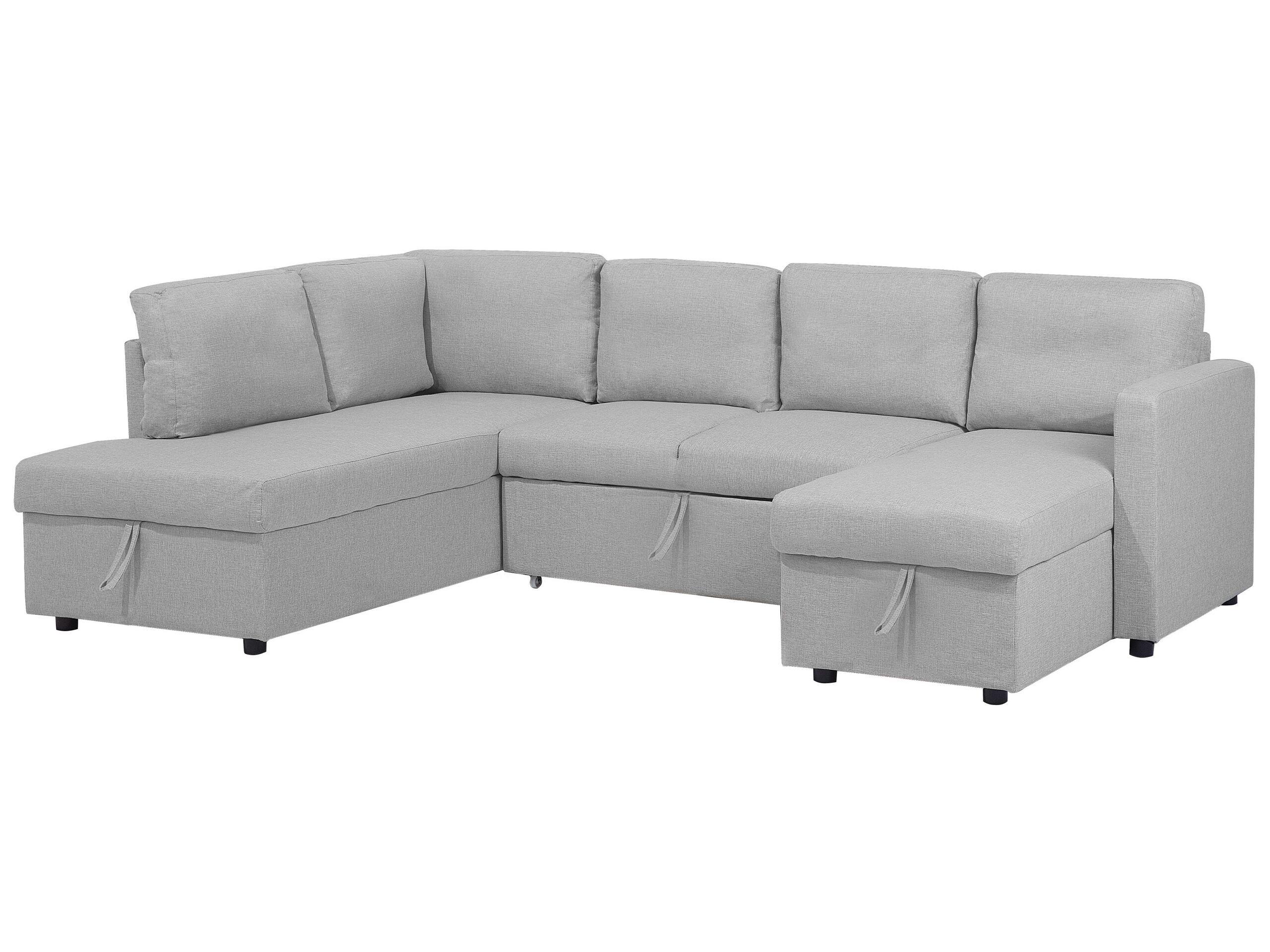 Beliani U-förmiges Sofa aus Polyester Skandinavisch KARRABO  