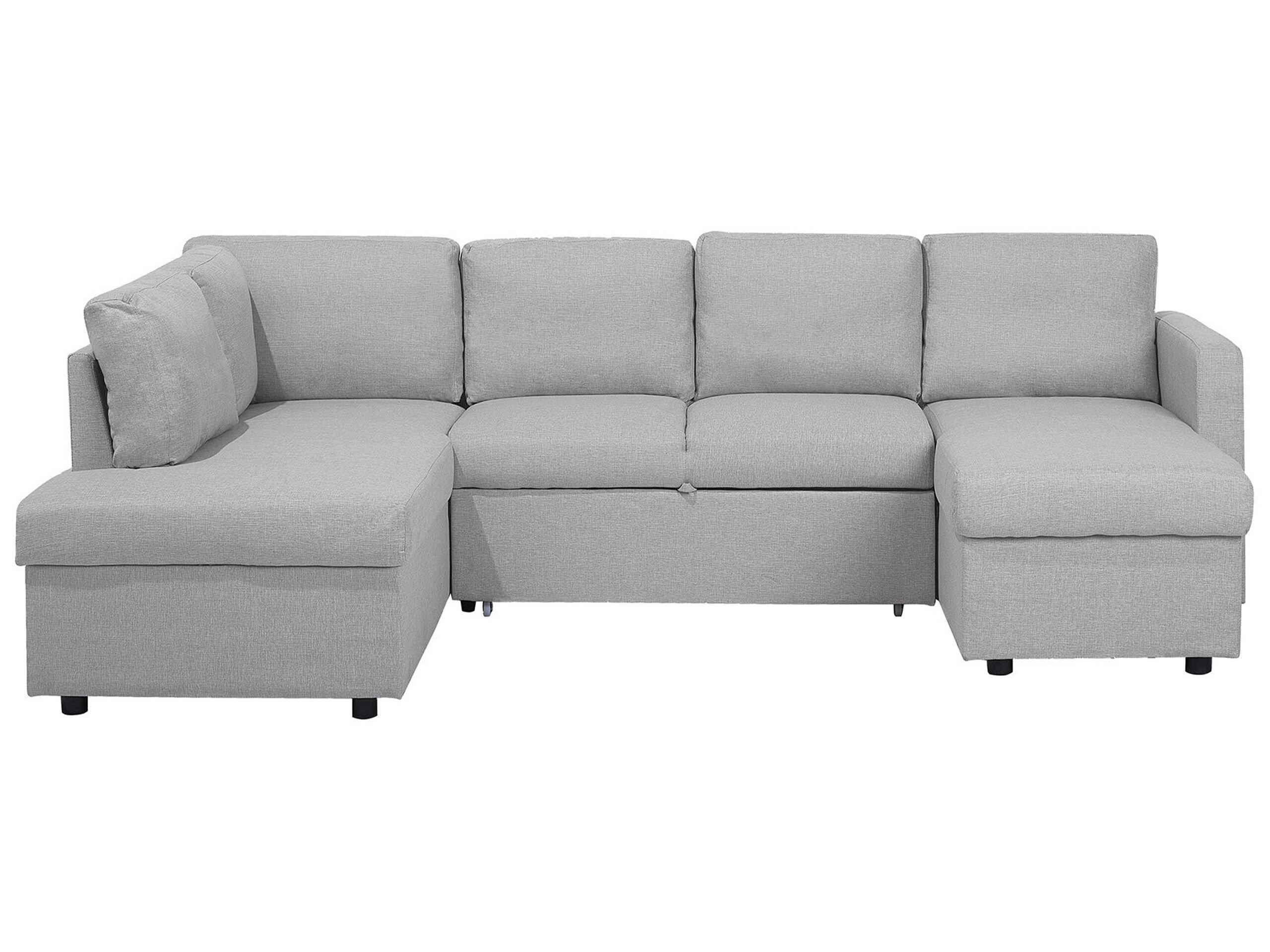 Beliani U-förmiges Sofa aus Polyester Skandinavisch KARRABO  