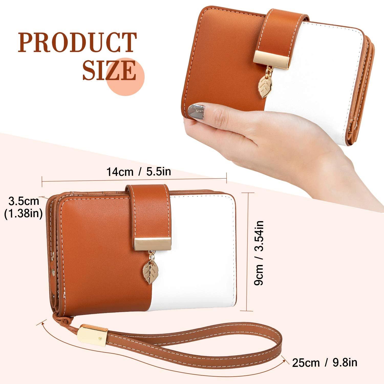 Only-bags.store Portafoglio in pelle con protezione RFID 18 scomparti per carte catena con cerniera e cordino  