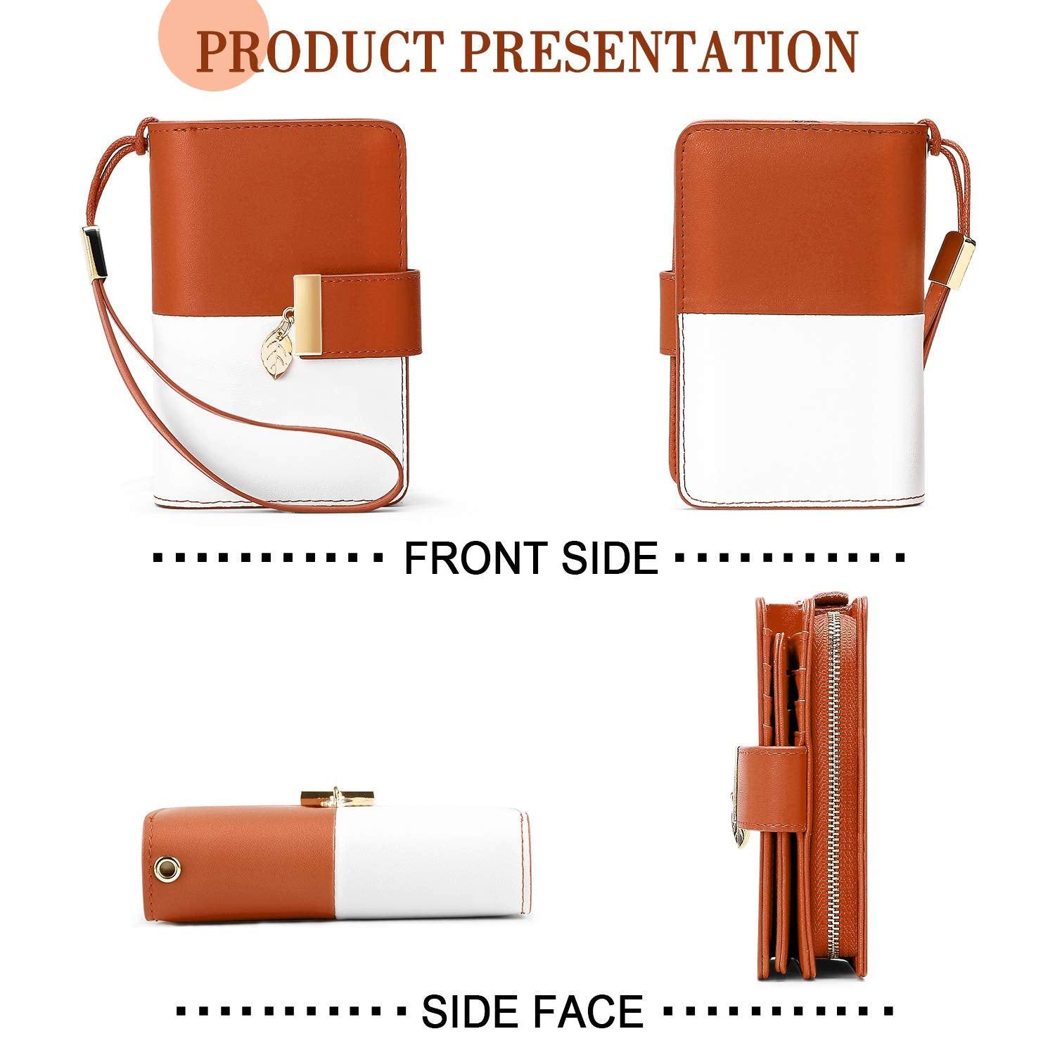 Only-bags.store Portafoglio in pelle con protezione RFID 18 scomparti per carte catena con cerniera e cordino  