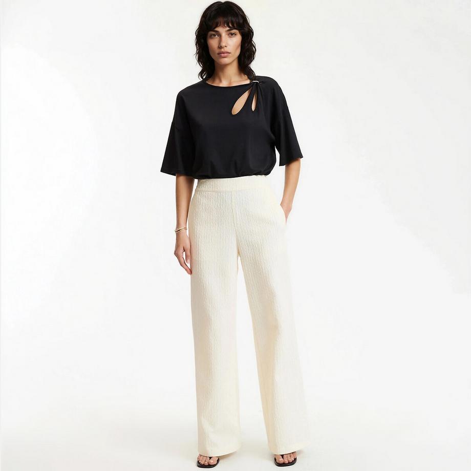 La Redoute Collections T-Shirt Girocollo Maniche Corte con Dettaglio Cut-Out  