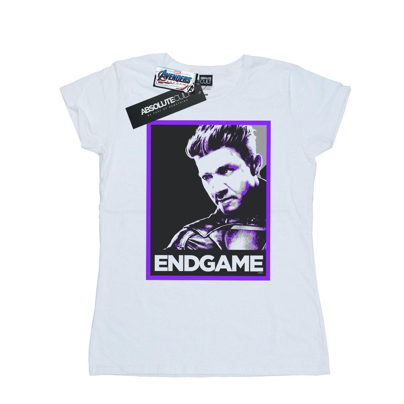 Image of Avengers Endgame Hawkeye Poster Tshirt Damen Weiss XL