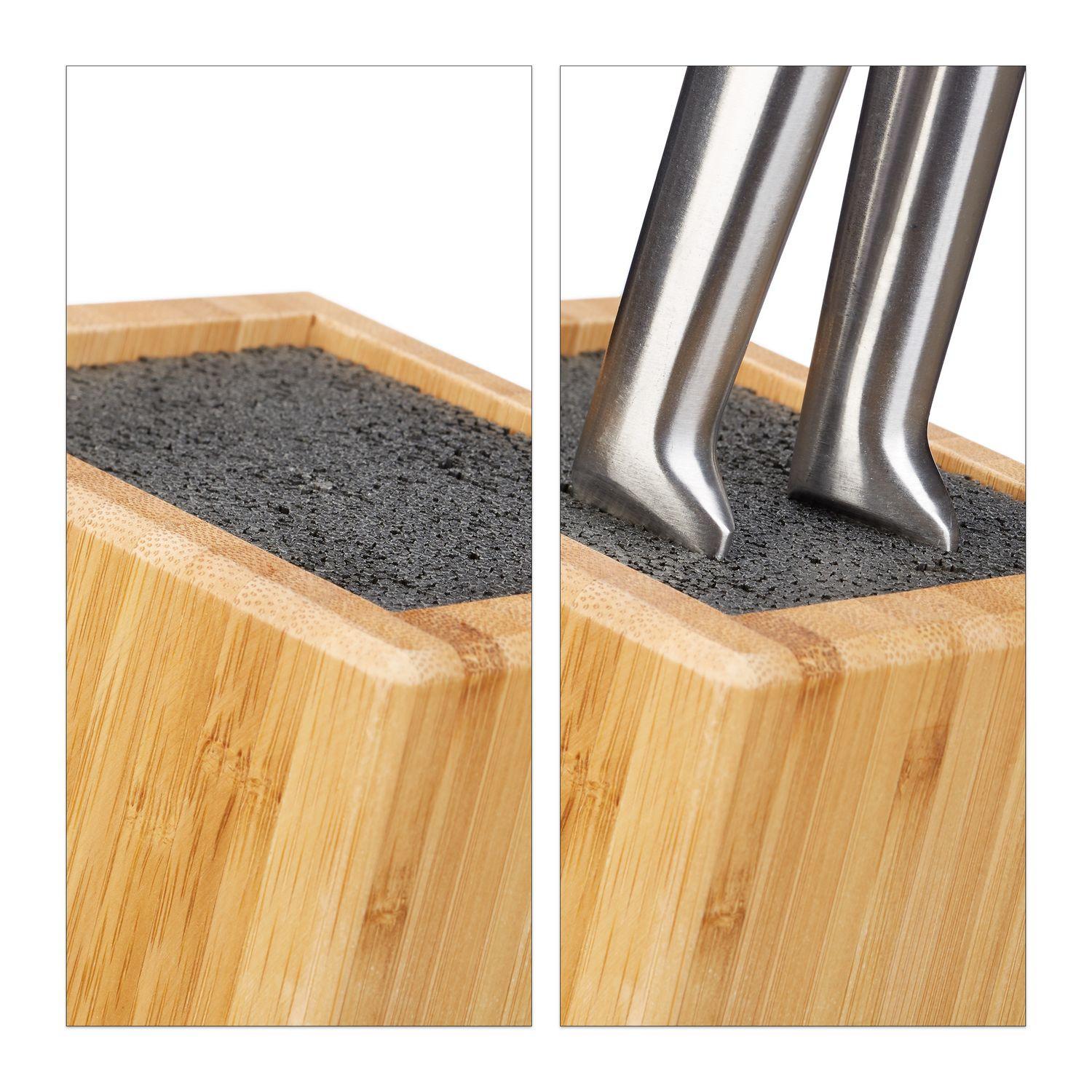 B2X Ceppo portacoltelli in bambù con cannuccia  