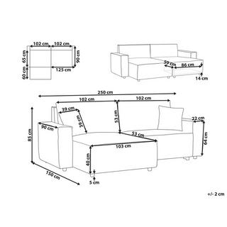 Beliani Canapé d'angle en Polyester Minimaliste KARILA  