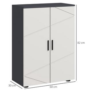 Northio Mobiletto laterale per bagno con doppia anta, mobiletto per bagno con ripiani regolabili, mobiletto contenitore per soggiorno 60 x 30 x 82 cm grigio |  