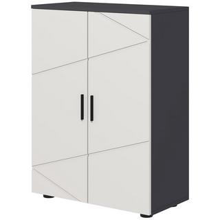 Northio Mobiletto laterale per bagno con doppia anta, mobiletto per bagno con ripiani regolabili, mobiletto contenitore per soggiorno 60 x 30 x 82 cm grigio |  
