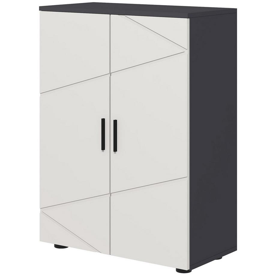 Meuble de salle de bain meuble d'appoint avec double porte meuble de salle de bain avec étagères réglables, meuble de rangement pour salon 60 x 30 x 82 cm gris |