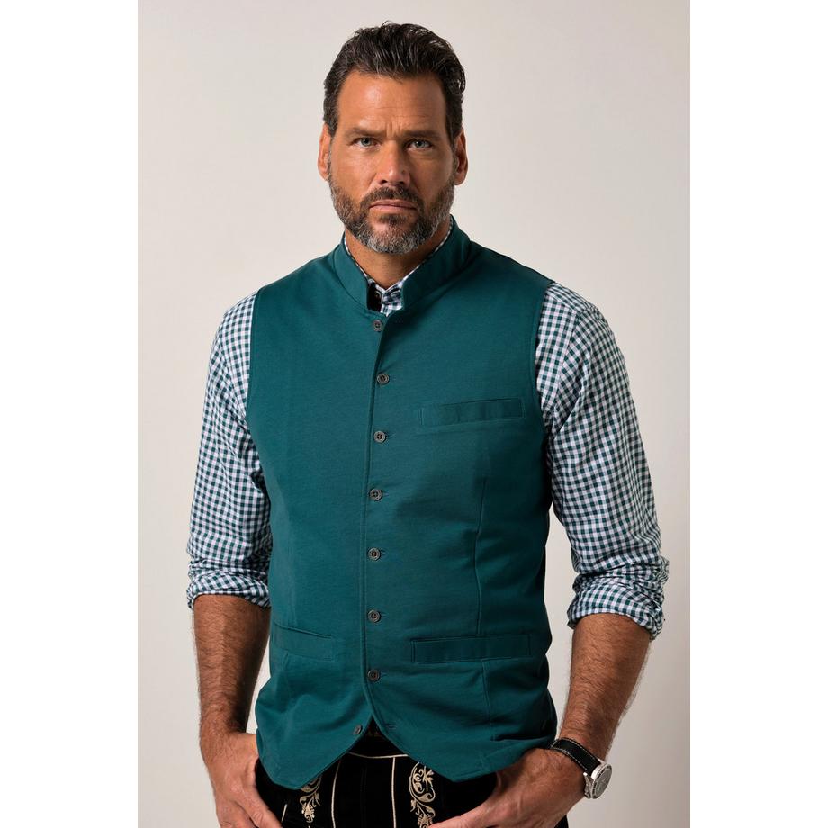 JP1880 Gilet Felpa Trachten Collo Alto Ricamo  