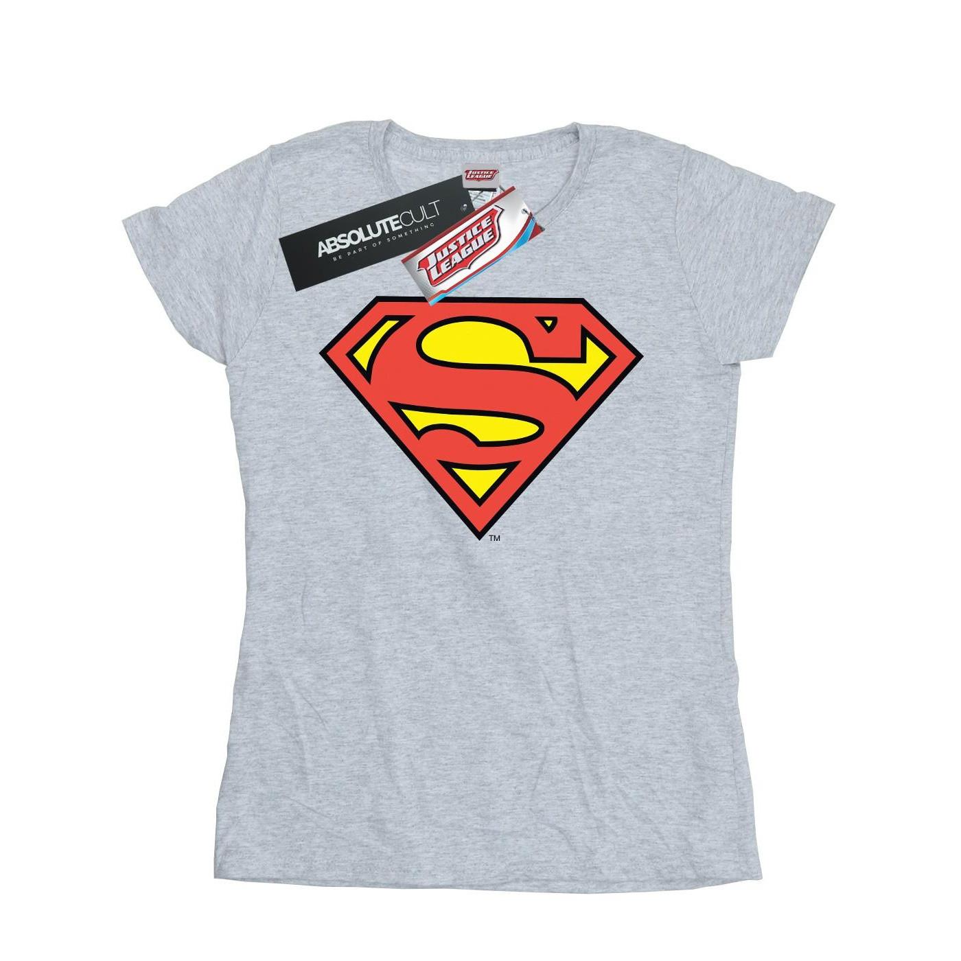 Image of Superman Logo Tshirt Damen Grau M