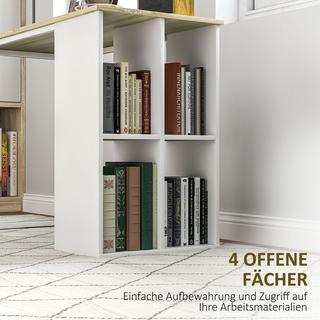 Northio Table d'ordinateur de bureau avec compartiments de rangement, table de bureau moderne avec cadre en acier, table PC pour bureau à domicile, bureau, petite pièce 100 x 54 x 75 cm, chêne  