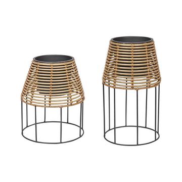 Set di 2 vasi per piante en Rattan sintetico Rustico BORAGO