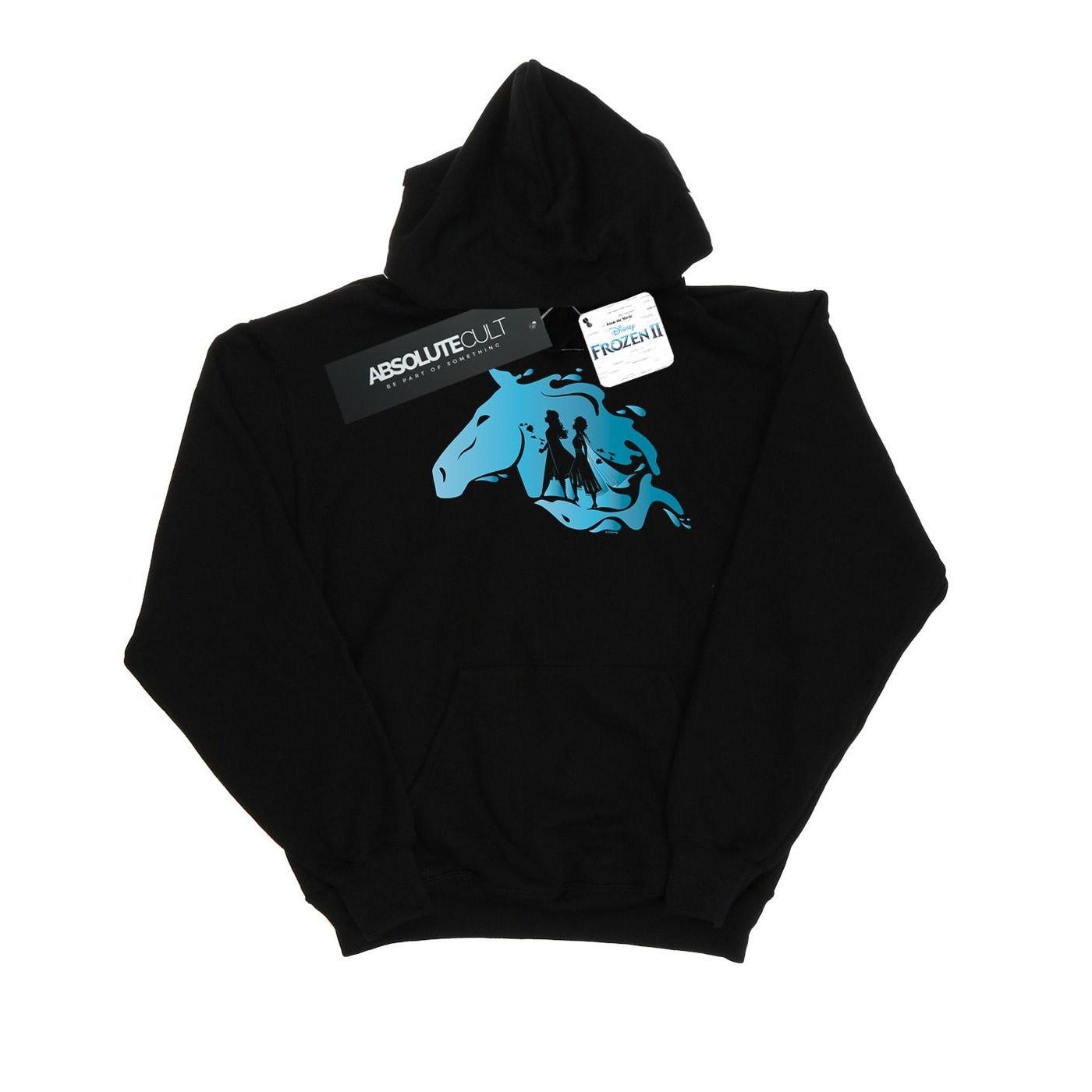 Image of Frozen 2 Nokk Silhouette Kapuzenpullover Unisex Schwarz 128