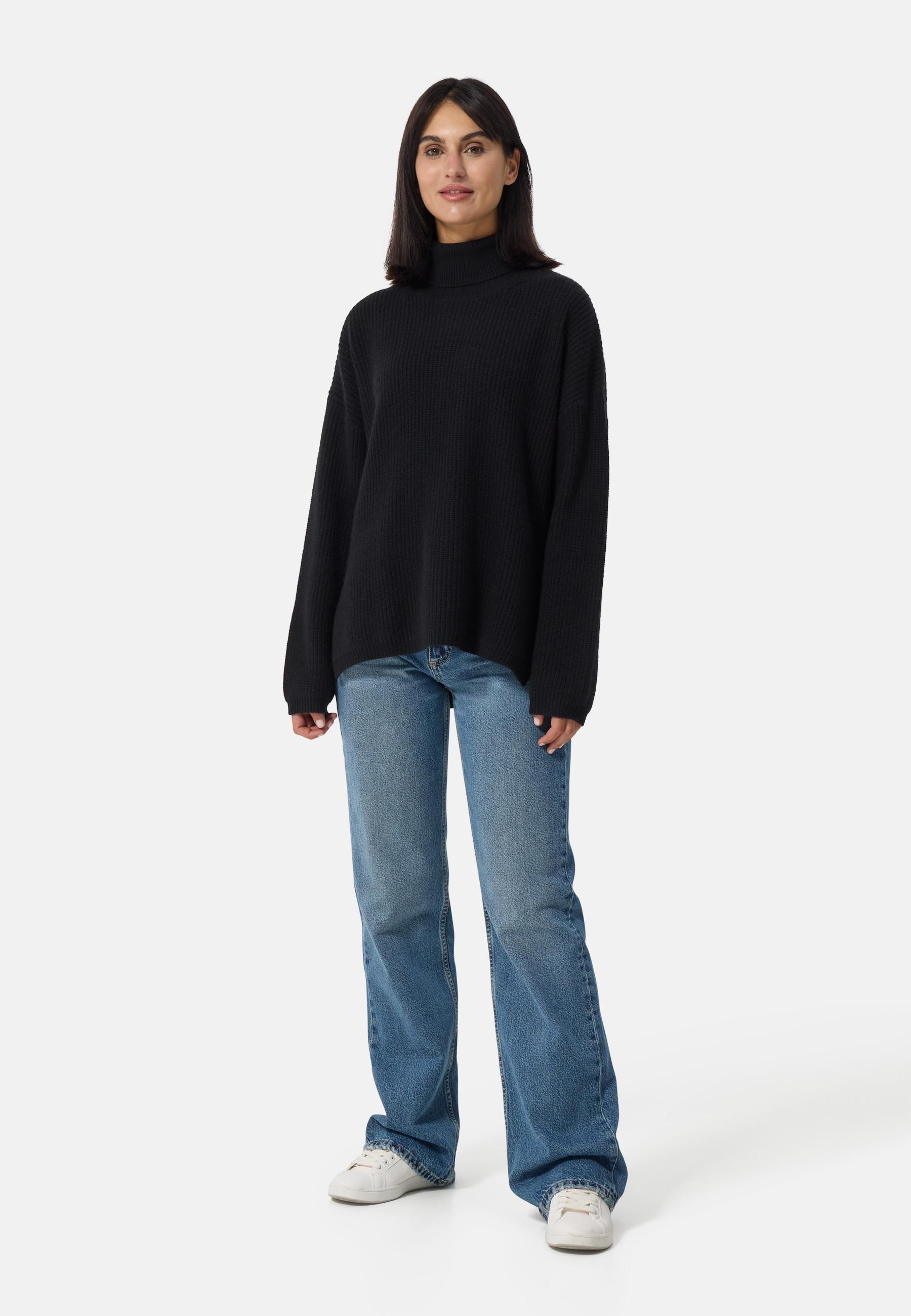 CASH-MERE.CH  Wolle Kaschmir Oversize Style Rollkragen Pullover 