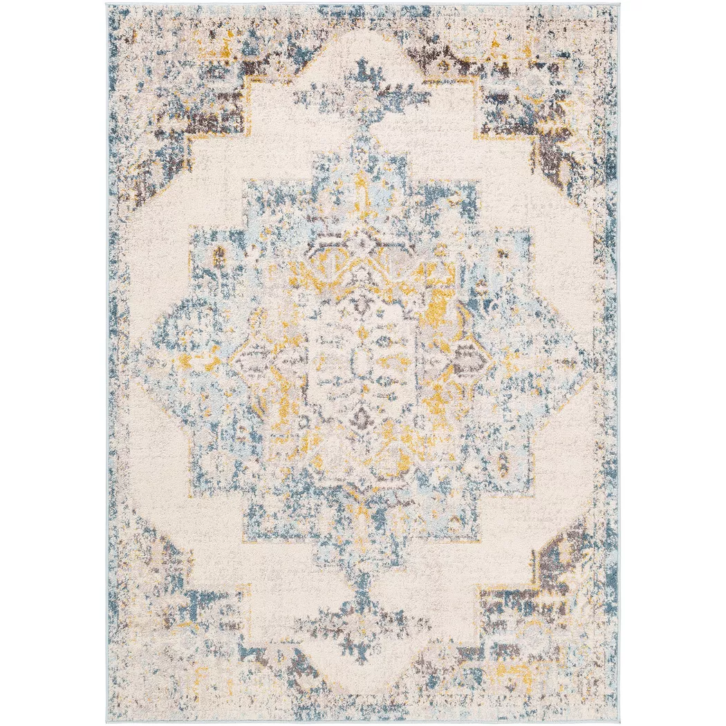 LIVABLISS - Vintage Orient-Teppich SUN, 160X230CM, Gelb Bunt
