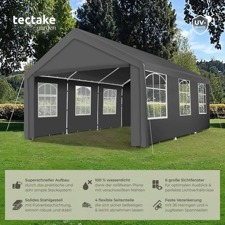 Tectake Pavillon Jasko 6 x 4 m wasserdicht  