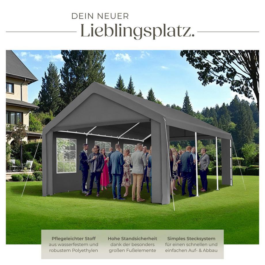 Tectake Pavillon Jasko 6 x 4 m wasserdicht  