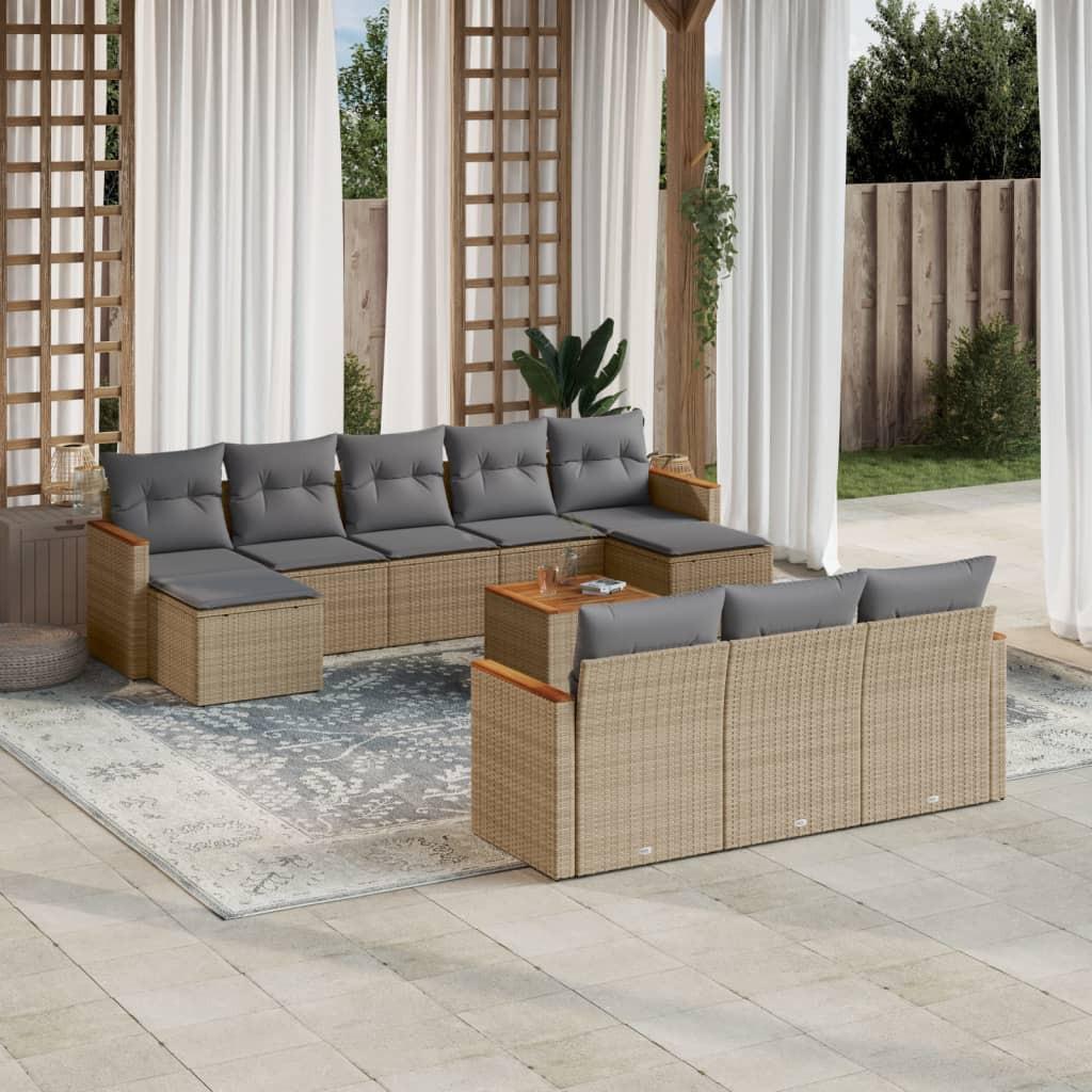 VidaXL set divano da giardino Polirattan  