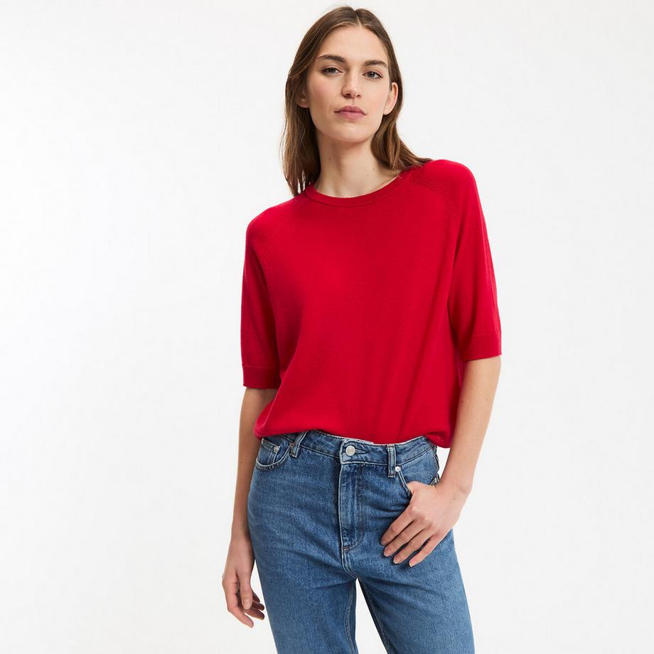 Pullover mit Rundhalsausschnitt aus 100% Wolle