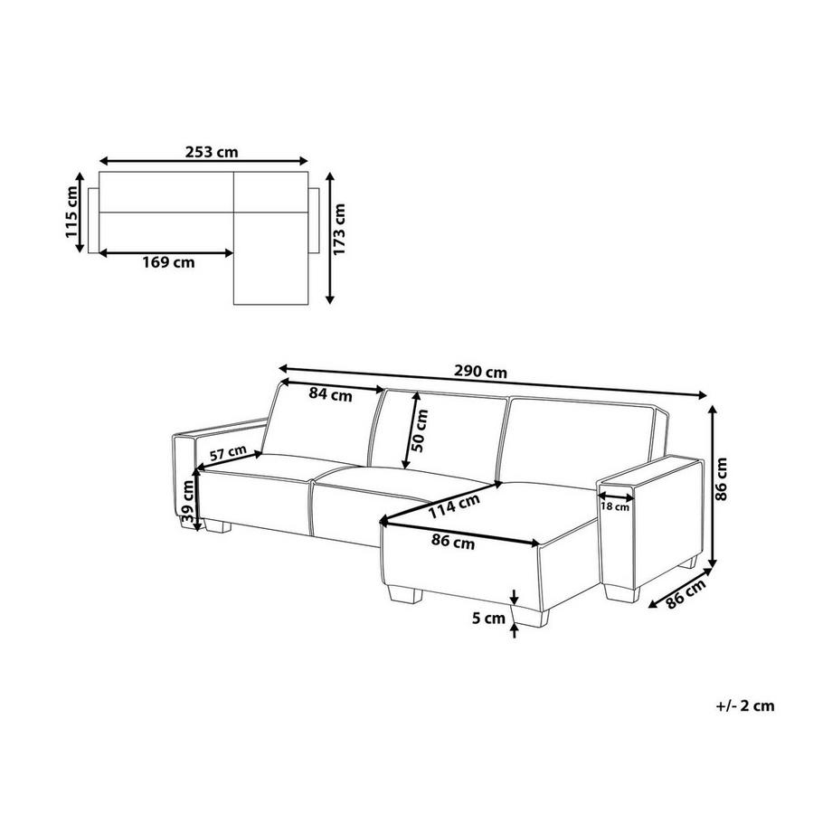 Beliani Ecksofa aus Stoff  ROMEDAL II  