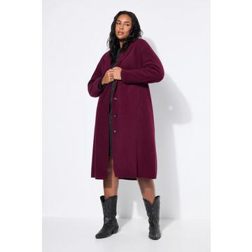 Cappotto double face con revers e maniche lunghe