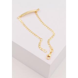 MUAU Schmuck  Bébé Bracelet Panzer Gelbgold 375, 14cm Gravurplatte 2.4cm 