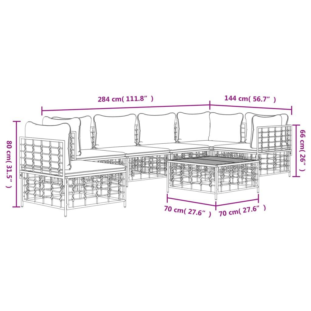 VidaXL set mobili da giardino Polirattan  