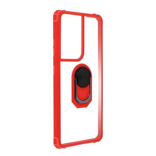 Avizar  Cover ad anello rosso Samsung S21 Ultra 