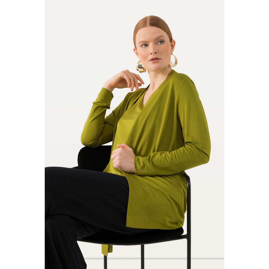 Ulla Popken Veste Slinky Coupe Ouverte Col Châle Manches Longues  