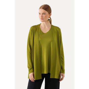 Veste au tombé fluide, manches longues et col châle, coupe ouverte