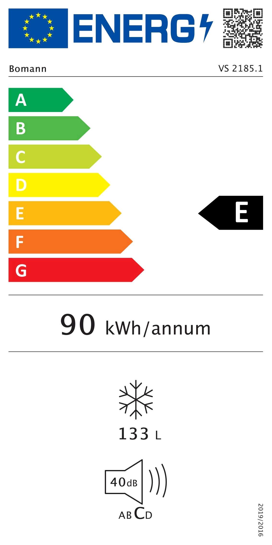 Bomann Bomann VS 2185 frigorifero Libera installazione 133 L E Bianco  