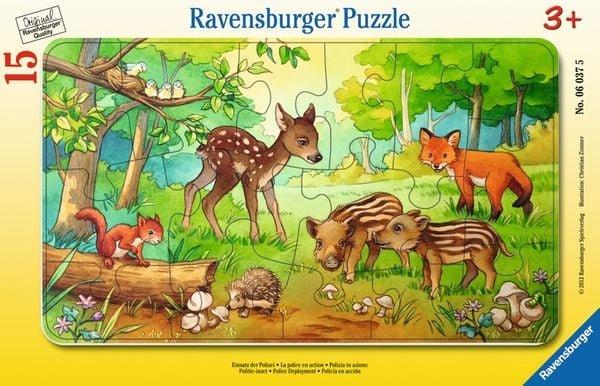 Image of Rahmenpuzzle Tierkinder des Waldes 15 Teile