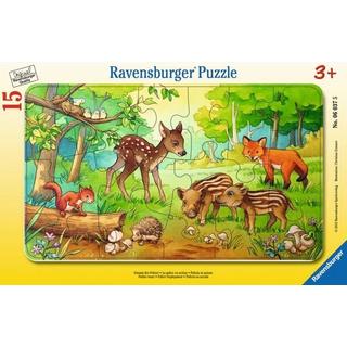 Ravensburger  Rahmenpuzzle Ravensburger Tierkinder des Waldes 15 Teile 