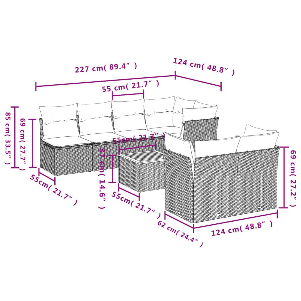 VidaXL Ensemble de canapés de jardin rotin synthétique  