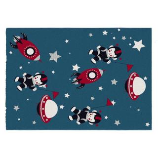 Vente-unique  Tapis pour enfant motifs astronautes - Finition brillante lurex - 120 x 170 cm - Multicolore - ASTRONO 