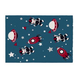 Vente-unique  Tapis pour enfant motifs astronautes - Finition brillante lurex - 120 x 170 cm - Multicolore - ASTRONO 