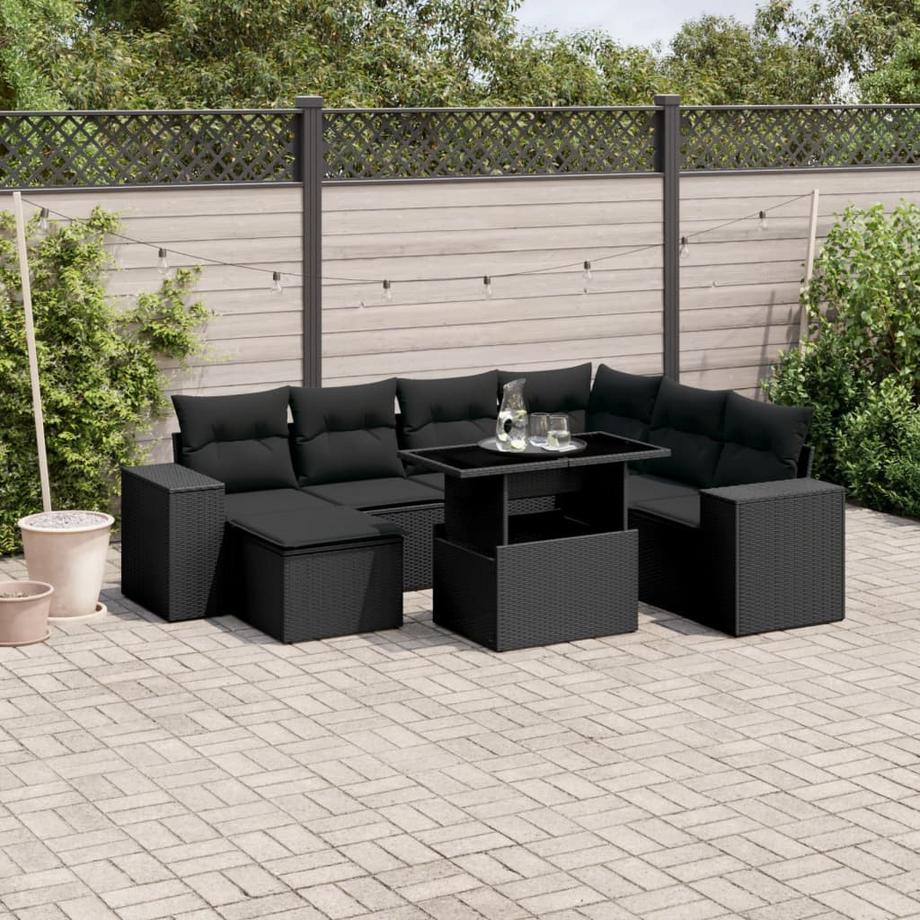 VidaXL Ensemble de canapés de jardin rotin synthétique  