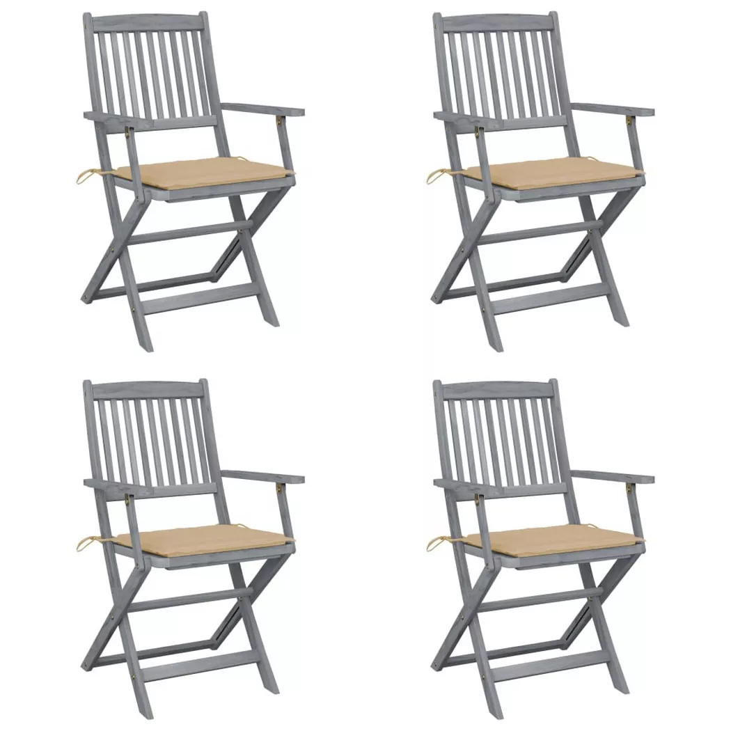 VidaXL - Chaise d'extérieur bois d'acacia, One Size, Gris